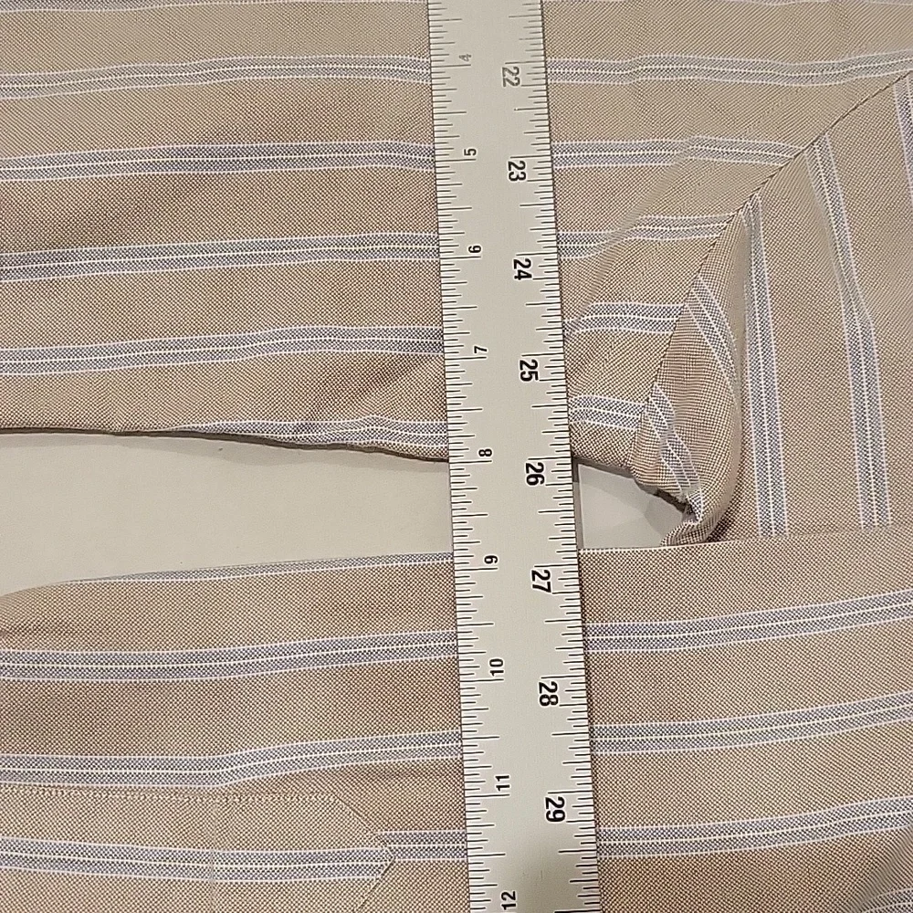 Polo Ralph Lauren Classic Fit Button‎ Down L/S Cream/Lt. Blue Shirt, 17-6/7